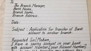 Application to Bank Manager for transfer bank account | Letter for transfer bank account in English