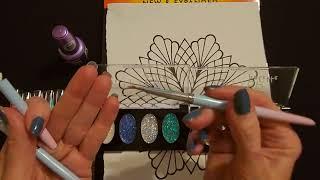 ASMR | Coloring Mandalas With Eyeshadow Sticks & Glitter (Whisper)