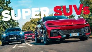 Ferrari Purosangue vs Bentley Bentayga S vs Aston Martin DBX707 | Super SUV Group Test