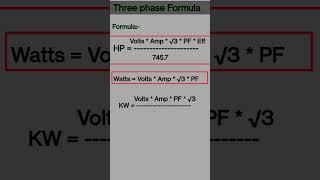 3- phase formula 3-Phase electrical formula |power Calculation formula | 3- phase Load calculation