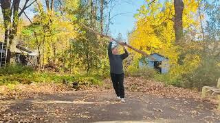 Random Physical Strength Training with Big Tree Branch