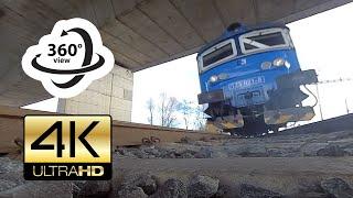 360° camera under cargo train (4K)