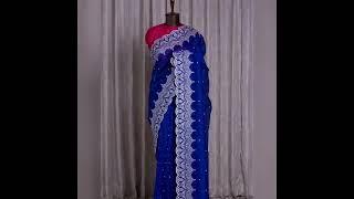 Contrast Blouse For Navy Blue Saree