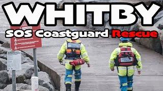 Lady Knocked Over By Huge Waves - Whitby Coastguard Rescue - Young Child Put At Risk Of Drowning.