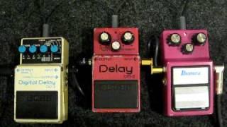 Boss DM2, Boss DD2, Ibanez AD9 Delay Pedal Demos.