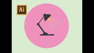 Illustrator - How to Draw table lamp for beginner | Adobe Illustrator Tutorial