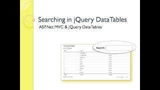 4 - Searching In Jquery Datatable With ASP.Net MVC