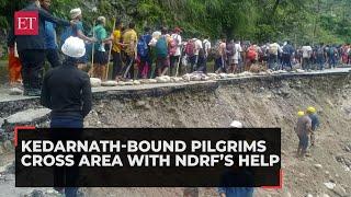 U'Khand Cloudburst: Landslide hits Gaurikund; Kedarnath-bound pilgrims cross area with NDRF’s help