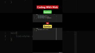 Junior vs Senior developer programming #coding #programming #code #shorts #htmlcss #javascript