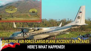  PHILIPPINE AIR FORCE C295 SKIDS OFF RUNWAY IN BASCO AIRPORT! 