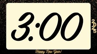 3 Minute New Year 2025 Timer (Auld Lang Syne Alarm at End)