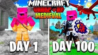 I Survived 100 Days in a Medieval/Fantasy World in HARDCORE Minecraft (Full Movie)