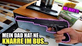 Mein Dad hat ne WAFFE mit SCHALLDÄMPFER im Bus...