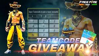 TEAMCODE GIVEAWAY TO SUBSCRIBERS | FREE FIRE LIVE WITH ROWDY #ff