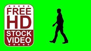 Free Stock Videos – man silhouette walking on green screen seamless loop