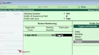 How to set prefix and suffix in invoices   Tally ERP9 Traning Videos