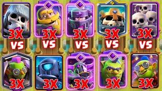 Team Evo Mega Knight + Skeletons Vs Team Evo P.E.K.K.A + Goblins | Clash Royale