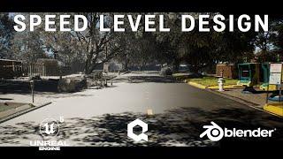 Suburban Street Speed Level Design | Unreal Engine 5 | Blender