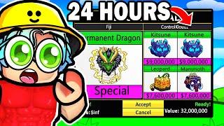 Trading PERMANENT MYTHICAL FRUITS For 24 HOURS... (Blox Fruits)