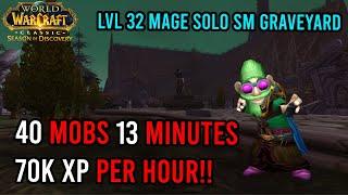 Mage Solo SM Graveyard Level 32+ | 200 mobs 70k xp per hour |  KallTorak Living Flame NA