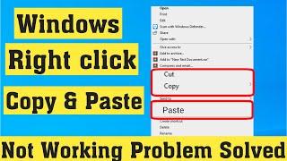 How to Fix Right Click Copy & Paste Not Working in Windows 10 Home
