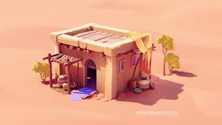 BLENDER  - 3D Modeling & Rendering a DESERT HUT