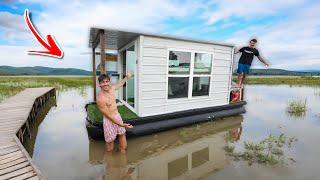 Overnight In My New HOUSEBOAT that is Homemade (we got stranded)