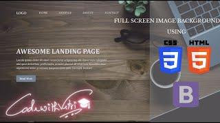 Bootstrap 5 : Full Screen Image Background & Transparent Navbar