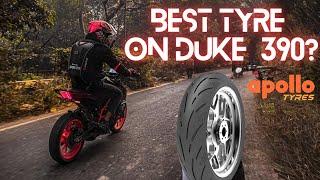 Apollo alpha h1 on duke 390! || best tyre for ktm duke 390