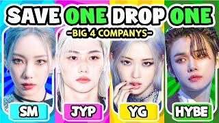 SAVE ONE KPOP SONG : HYBE vs JYP vs SM vs YG  ( BIG4 COMPANY )️SAVE ONE DROP ONE KPOP QUIZ 2024