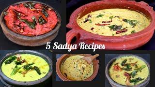 5 Sadya Recipes |Kerala Sadya Recipes|Onam Special