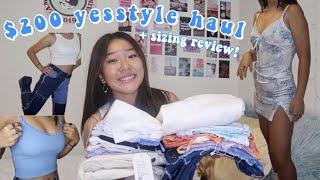 $200 YESSTYLE TRY ON HAUL + sizing review *cheap & trendy clothes*