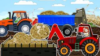 Monkey Farm: Treat waste and improve soil with organic fertilizers With Excavator, Tractor, Trucks