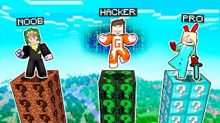 ¿PUEDES SOBREVIVIR a la TORRE MÁS ALTAS de LUCKY BLOCK?  NOOB vs PRO vs HACKER  MINECRAFT GRACIOSO