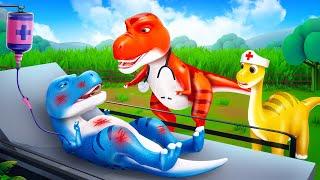 Baby Dinos got Injured - Mother Trex's First Aid for Baby Dinos! Jurassic Park 'DINOSAUR BOO BOO'