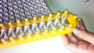 How to Loom Knit a Scarf - Crossed Stockinette Stitch (DIY Tutorial)