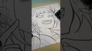 drawing toga himiko of bnha | anime art tiktok storytime - part 1 #shorts