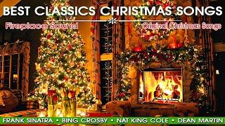 Frank Sinatra, Bing Crosby, Nat King Cole, Dean Martin  Best Classics Christmas Songs Vs Fireplace