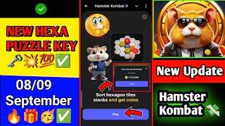 08/09 September Hamster Kombat Hexa Puzzle 09/09/2024 08 September Hexa Puzzle Solve kese Kare ?