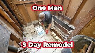 REAL MEN BUILD! 9 Day Bathroom Remodel Timelapse