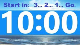 10 Minute Countdown Timer -Beep & Time Remaining at Each Minute * NO ADS DURING TIMER -No Music