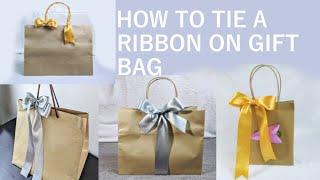 How to tie a gift bag | How to tie a ribbon on gift bag #closegiftbag