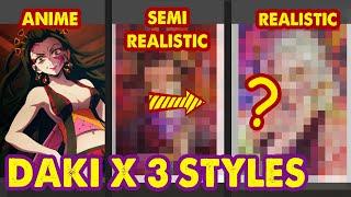 Art Challenge: Drawing 3 Styles of Ume/Daki in Kimetsu no Yaiba | Huta Chan