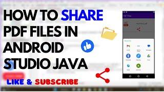 How to Share File in Android Studio Java in Latest Android | Mobile App Development | PDF App Part 2