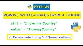 Python : Remove white spaces from a given string