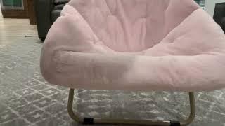 Dorm Chair, Comfy Bedroom Chairs, Oversized Folding Faux Fur Chair, Foldable Metal Frame Chair Revie