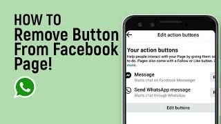 How To Remove WhatsApp Button From Facebook Page [easy]