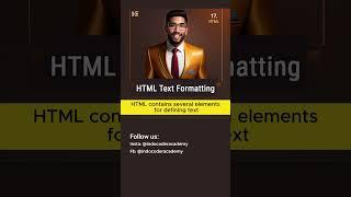 How to Text Formatting in HTML || #html #coding #youtubeshorts #viral #shorts