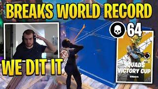 Mongraal GOES FOR 64 BOMBS & BREAKS *WORLD RECORD KILL* in NA Squads Victory Cup