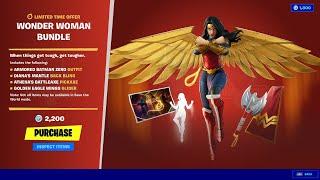 Wonder Woman Bundle in Fortnite - Wonder Woman Skin, Emote, Back Bling, Pickaxe, Glider and more